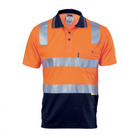 DNC Hivis Two Tone S/S Polo with 3M Tape