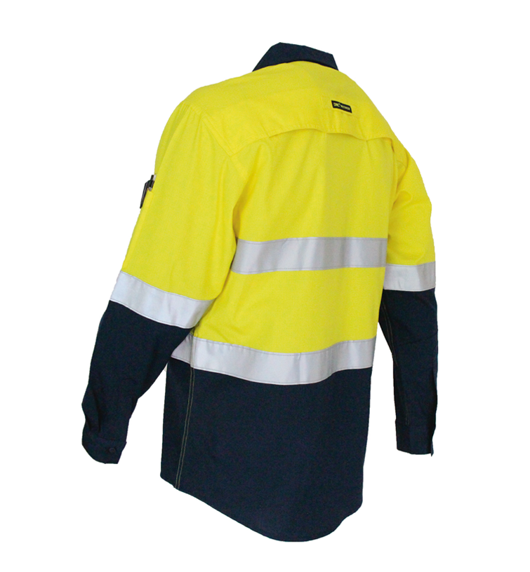 Dnc Workwear X Back Long Sleeve Cotton Shirt With Csr Reflective Tape - 3546 main image 0