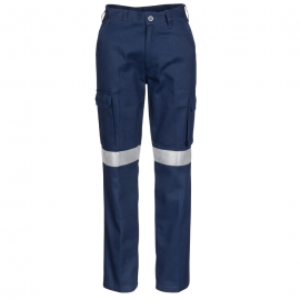 Ladies Cotton Drill Cargo Pants with 3M Reflective Tape