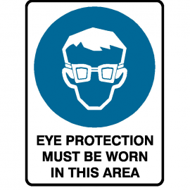 Eye Protection Must Be Worn In This Area