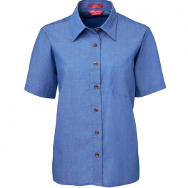 Johnny Bobbin Ladies Original Short Sleeve Indigo Chambray Shirt