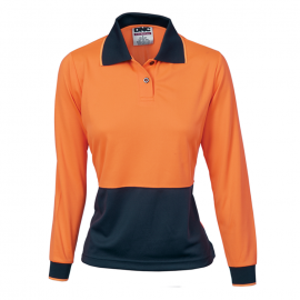 DNC Ladies Hivis Two Tone L/S Polo