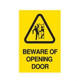 Beware of Opening Door Sign