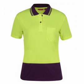 JB's Wear Ladies Hivis S/S Jacquard Polo