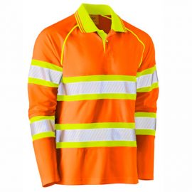 Bisley Double Hivis Mesh L/S Polo