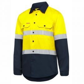 Yakka Two-Tone Hivis Vented L/S Shirt